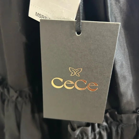 CeCe Black Tiered Mini Dress - Picture 7 of 8